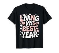 Living My Best Year Pastel Typography Design Value Graphic T-Shirt, Men, Black, M