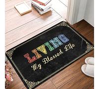 Living My Blessed Life Doormat - Living Room Washable Moody