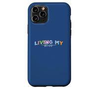 Living My Bliss, Bright Pastel Lettering Inspirational Grap Case for iPhone 11 Pro