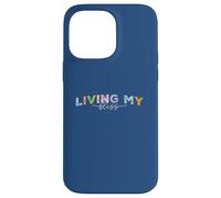 Living My Bliss, Bright Pastel Lettering Inspirational Grap Case for iPhone 14 Pro Max