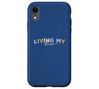 Living My Bliss, Bright Pastel Lettering Inspirational Grap Case for iPhone XR