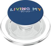Living My Bliss, Bright Pastel Lettering Inspirational Grap PopSockets PopGrip for MagSafe