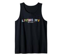 Living My Bliss, Bright Pastel Lettering Inspirational GRAP Tank Top