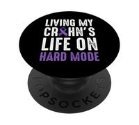 Living My Crohn's Disease Life On Hard Mode PopSockets Adhesive PopGrip