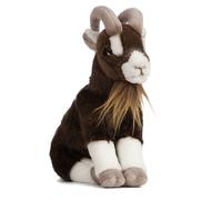 Living Nature AN408 Goat Brown with Horns Sitting Soft Plush Toy