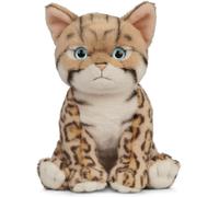 Living Nature Bengal Kitten, Realistic Soft Cuddly Cat Toy, 16.5cm, Brown