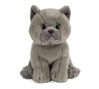 Living Nature British Grey Shorthair Kitten, Realistic Soft Cuddly Cat Toy, Naturli Eco-Friendly Plush, 17cm