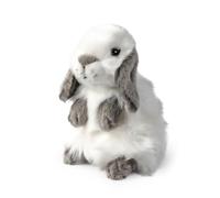 Living Nature Cuddly Floppy Eared Rabbit Stuffed Animal Plush Toy | Fluffy Soft Toy Gift for Kids | Boys and Girls Doll 16.5cm, Grey