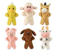 Living Nature Farm Finger Puppets, 6 x Realistic Mini Cuddly Farm Finger Puppet Toys, Naturli Eco-Friendly Plushies, 9cm