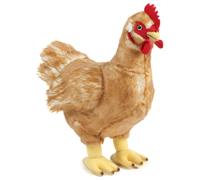 Living Nature Large Hen, Realistic Soft Cuddly Farm Toy, 32cm, Red
