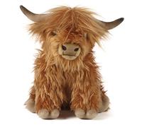 Living Nature Highland Cow Brown Plush Toy - 9-Inch Premium Farm Plush