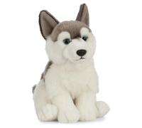 Living Nature Husky, Realistic Soft Cuddly Dog Toy, Naturli Eco-Friendly Plush, 21cm, Blue,grey,white