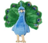 Living Nature Peacock, Realistic Soft Cuddly Farm Toy, Naturli Eco-Friendly Plush, 18cm