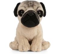 Living Nature Pug Puppy Soft Toy - 16 cm Fluffy Realistic Dog Plush, Cuddly S