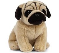 Living Nature Pug, Realistic Soft Cuddly Dog Toy, Naturli Eco-Friendly Plush, 19cm