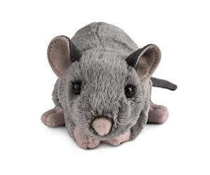 Living Nature Rat with Squeak, Realistic Soft Cuddly Farm Toy, 18cm, Grey