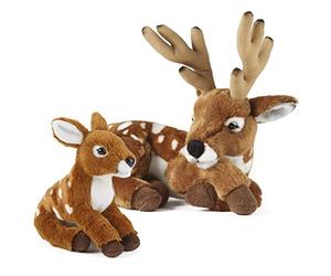 Living Nature Soft Toy Gift Bundle - Plush Deer (28cm) & Fawn (21cm)