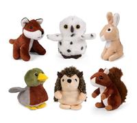 Living Nature Wildlife Buddies, 6 x Realistic Mini Cuddly Woodland Toys, Naturli Eco-Friendly Plushies, 9cm