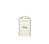Living Nostalgia Antique Cream Tea Storage Tin with Riveted Steel Handle