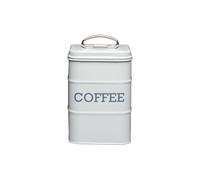 Living Nostalgia Collection Coffee Tin with Printed exterior text -French Grey