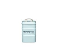 Living Nostalgia Collection Coffee Tin with Printed exterior text -Vintage Blue