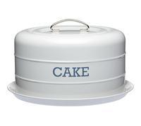 Living Nostalgia French Grey Domed Cake Tin with Lid and brushed steel handle