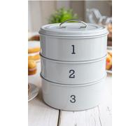 Living Nostalgia French Grey Three Tier Cake Tin Set Living Nostalgia Grey