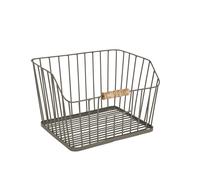 KitchenCraft Living Nostalgia Large Wire Storage Basket for Kitchen, Bathroom Counter or Wall Mounted Storage, 23.5 x 28.5 x 19 cm, Grey