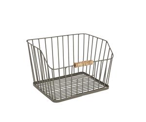 Living Nostalgia Large Wire Storage Basket with wooden handle and Classic Look