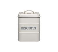 Living Nostalgia Metal Classic Biscuit Tin with Tight-fitting Lid -French Grey