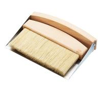 Living Nostalgia Steel Tabletop Dustpan & Brush with Natural Wood Handle