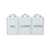 Tea, Coffee and Sugar Canisters in Gift Box - Vintage Blue