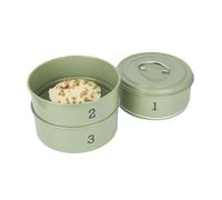 KitchenCraft Living Nostalgia 3-Tier Airtight Metal Cake Storage Tin, 22 x 27 cm (8.5" x 1.5") - English Sage