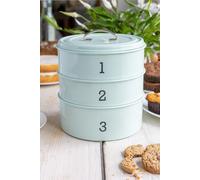 Living Nostalgia Vintage Blue Three Tier Cake Tin Set in Baby Blue Living Nostalgia Baby Blue