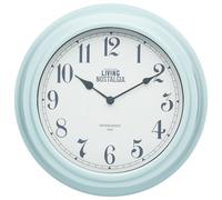 Living Nostalgia Wall Clock with Long-lasting Battery-powered Mechanism -Blue