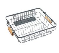 KitchenCraft Living Nostalgia Wire Dish Rack with Cutlery Drainer Tray, Sink Draining Board Drip Drying Stand for Plates, Crockery, Mugs and Utensils, 47 x 36 cm - Grey