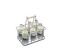 Living Nostalgia Wire Six Bottle Carrier in Grey | Size: Large Living Nostalgia Grey L