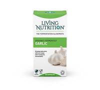 Living Nutrition Organic Fermented Garlic (60 Caps) - 700mg Garlic Per Serving - Natural Cardio Support and Immune Booster