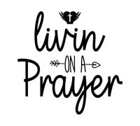 Living on a Prayer Christian Wall Stickers Paster Paper 42x42.6cm Removable Without Leaving Glue Black
