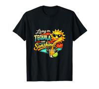 Living on Tequila and Sunshine Party Crew Design T-Shirt