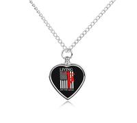 Living On The Edge Lineman Custom Urn Necklace for Ashes Heart Keepsake Pendant Jewelry Memorial Cremation