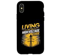 Living On The High Voltage Edge Utility Tower Lineman Case for iPhone X/XS
