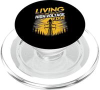 Living On The High Voltage Edge Utility Tower Lineman PopSockets PopGrip for MagSafe