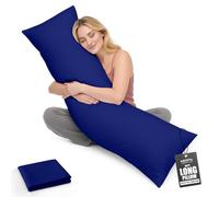 Living Orthopaedic 3ft Bolster Pillow (19”x36”) - Hypoallergenic Long Pillow - Soft & Breathable Full Body Pillow Back, Neck & Leg Support - Ideal Pregnancy Support with Long Pillow case (Royal Blue)