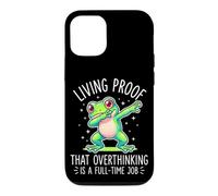 Living Proof That Overthinking Is A Full Time Job Funny Frog Case for iPhone 12/12 Pro