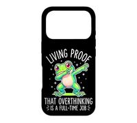 Living Proof That Overthinking Is A Full Time Job Funny Frog Case for iPhone 17 Pro