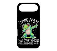 Living Proof That Overthinking Is A Full Time Job Funny Frog Case for iPhone Air
