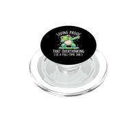 Living Proof That Overthinking Is A Full Time Job Funny Frog PopSockets PopGrip for MagSafe