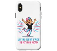 Living Rent for Free In Own Head Trans Pride Month Lgbtq Case for iPhone X/XS