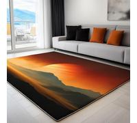 Living Room Area Rugs 100 x 160 cm, Machine Washable Sunset Horizon Printed Rectangle Rug - Desert Landscape Photography Non-slip Decoration Carpet Soft Low-pile Floor Decorate Carpets for Bedroom